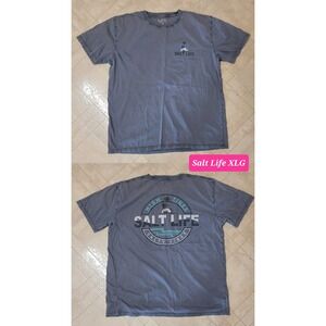 Salt Life XLG Gray Graphic T-Shirt Short Sleeve High Tides Salty Vibes